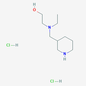 molecular formula C10H24Cl2N2O B1439888 2-[Ethyl(3-piperidinylmethyl)amino]-1-ethanol dihydrochloride CAS No. 1220019-25-9