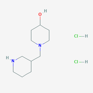 molecular formula C11H24Cl2N2O B1439892 1-(3-Piperidinylmethyl)-4-piperidinol dihydrochloride CAS No. 1220029-90-2