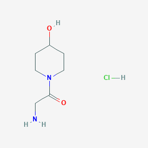 molecular formula C7H15ClN2O2 B1439918 2-Amino-1-(4-hydroxy-1-piperidinyl)-1-ethanone hydrochloride CAS No. 1220036-49-6