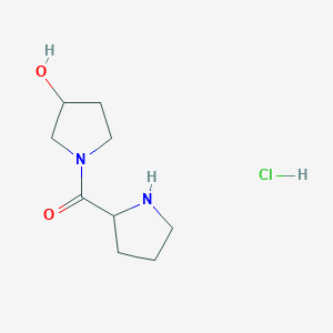 molecular formula C9H17ClN2O2 B1439922 (3-Hydroxy-1-pyrrolidinyl)(2-pyrrolidinyl)-methanone hydrochloride CAS No. 1236254-89-9