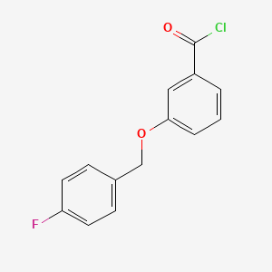 molecular formula C14H10ClFO2 B1439924 3-[(4-Fluorobenzyl)oxy]benzoyl chloride CAS No. 1160259-91-5