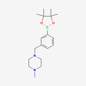 molecular formula C18H29BN2O2 B1439932 1-Methyl-4-(3-(4,4,5,5-tetramethyl-1,3,2-dioxaborolan-2-yl)benzyl)piperazine CAS No. 883738-27-0