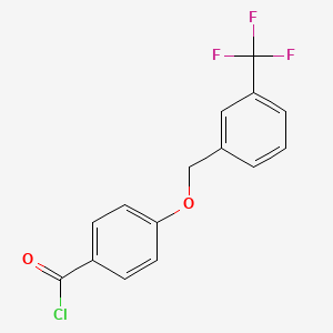 molecular formula C15H10ClF3O2 B1439937 4-{[3-(Trifluoromethyl)benzyl]oxy}benzoyl chloride CAS No. 632366-17-7