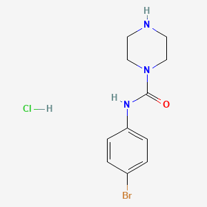 molecular formula C11H15BrClN3O B1439938 N-(4-bromophenyl)piperazine-1-carboxamide hydrochloride CAS No. 1457823-43-6
