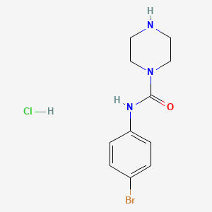 molecular formula C11H15BrClN3O B1439938 Piperazine-1-carboxylic acid (4-bromophenyl)-amide hydrochloride CAS No. 1457823-43-6
