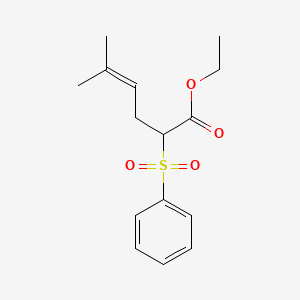 molecular formula C15H20O4S B14399535 Ethyl 2-(benzenesulfonyl)-5-methylhex-4-enoate CAS No. 87705-54-2