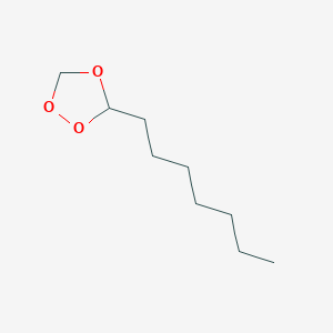 molecular formula C9H18O3 B14399553 1,2,4-Trioxolane, 3-heptyl- CAS No. 88568-90-5
