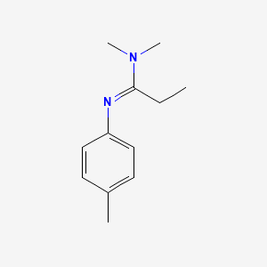 molecular formula C12H18N2 B14399716 N,N-Dimethyl-N'-(4-methylphenyl)-propionamidine CAS No. 88695-46-9