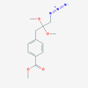 molecular formula C13H17N3O4 B14399727 Methyl 4-(3-azido-2,2-dimethoxypropyl)benzoate CAS No. 88543-81-1