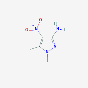 molecular formula C5H8N4O2 B14399816 1H-Pyrazol-3-amine, 1,5-dimethyl-4-nitro- CAS No. 89607-18-1