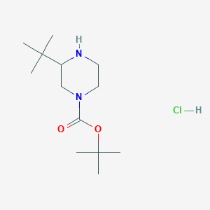 molecular formula C13H27ClN2O2 B1439985 tert-Butyl 3-(tert-butyl)piperazine-1-carboxylate hydrochloride CAS No. 886779-61-9
