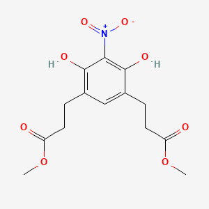 molecular formula C14H17NO8 B14399928 Dimethyl 3,3'-(4,6-dihydroxy-5-nitro-1,3-phenylene)dipropanoate CAS No. 88421-76-5