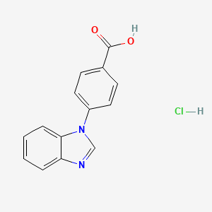B1439995 4-(1H-1,3-benzodiazol-1-yl)benzoic acid hydrochloride CAS No. 1240528-32-8