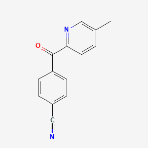 molecular formula C14H10N2O B1439998 2-(4-Cyanobenzoyl)-5-methylpyridine CAS No. 1187166-50-2