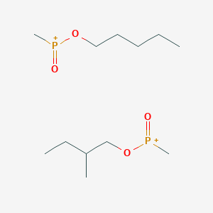 molecular formula C12H28O4P2+2 B14399992 methyl-(2-methylbutoxy)-oxophosphanium;methyl-oxo-pentoxyphosphanium CAS No. 87025-52-3