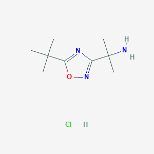 molecular formula C9H18ClN3O B1440003 2-(5-Tert-butyl-1,2,4-oxadiazol-3-yl)propan-2-amine hydrochloride CAS No. 1221722-19-5