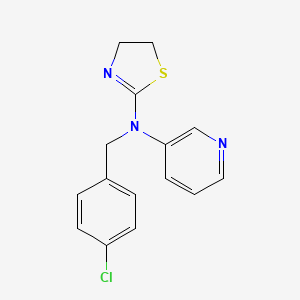 molecular formula C15H14ClN3S B14400308 N-[(4-Chlorophenyl)methyl]-N-(4,5-dihydro-1,3-thiazol-2-yl)pyridin-3-amine CAS No. 89985-25-1