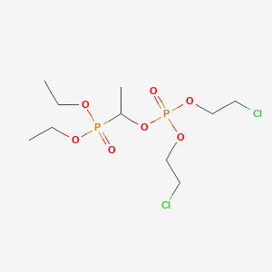 molecular formula C10H22Cl2O7P2 B14400422 Diethyl (1-{[bis(2-chloroethoxy)phosphoryl]oxy}ethyl)phosphonate CAS No. 88406-08-0