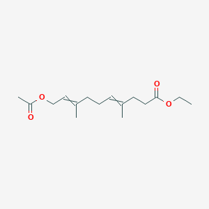 molecular formula C16H26O4 B14400431 Ethyl 10-(acetyloxy)-4,8-dimethyldeca-4,8-dienoate CAS No. 87519-29-7
