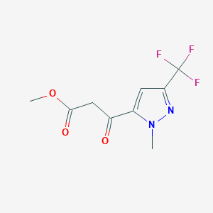 molecular formula C9H9F3N2O3 B1440048 Methyl 3-(1-methyl-3-(trifluoromethyl)-1H-pyrazol-5-yl)-3-oxopropanoate CAS No. 1229625-50-6