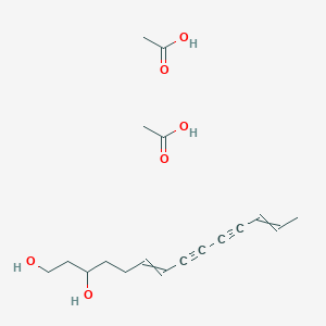 molecular formula C18H26O6 B14400562 Acetic acid;tetradeca-6,12-dien-8,10-diyne-1,3-diol CAS No. 89913-46-2