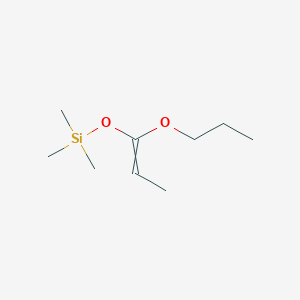 molecular formula C9H20O2Si B14400584 Trimethyl[(1-propoxyprop-1-en-1-yl)oxy]silane CAS No. 88584-69-4