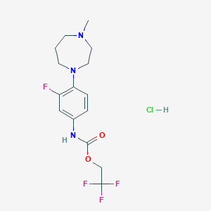 molecular formula C15H20ClF4N3O2 B1440059 2,2,2-trifluoroethyl N-[3-fluoro-4-(4-methyl-1,4-diazepan-1-yl)phenyl]carbamate hydrochloride CAS No. 1221724-21-5