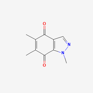 molecular formula C10H10N2O2 B14400602 1,5,6-Trimethyl-1H-indazole-4,7-dione CAS No. 88522-66-1
