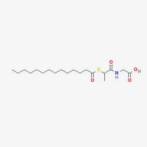 molecular formula C19H35NO4S B14400649 N-[2-(Tetradecanoylsulfanyl)propanoyl]glycine CAS No. 88331-22-0