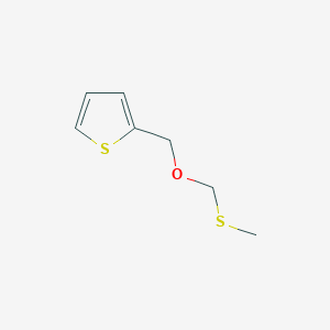 molecular formula C7H10OS2 B14400734 2-{[(Methylsulfanyl)methoxy]methyl}thiophene CAS No. 88023-87-4