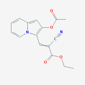 molecular formula C16H14N2O4 B14400814 Ethyl 3-[2-(acetyloxy)indolizin-3-yl]-2-cyanoprop-2-enoate CAS No. 89645-37-4