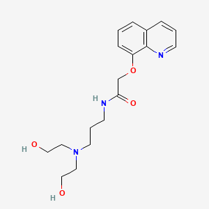 molecular formula C18H25N3O4 B14400857 N-{3-[Bis(2-hydroxyethyl)amino]propyl}-2-[(quinolin-8-yl)oxy]acetamide CAS No. 88350-39-4