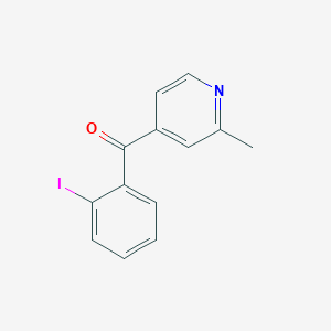molecular formula C13H10INO B1440087 4-(2-Iodobenzoyl)-2-methylpyridine CAS No. 1187169-57-8