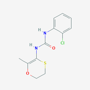 molecular formula C12H13ClN2O2S B14400936 N-(2-Chlorophenyl)-N'-(2-methyl-5,6-dihydro-1,4-oxathiin-3-yl)urea CAS No. 88258-75-7