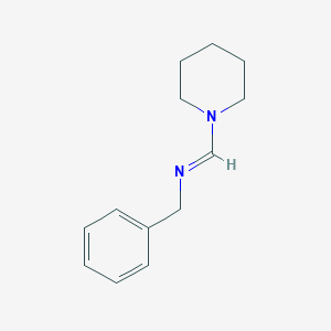 molecular formula C13H18N2 B14400949 Piperidine, 1-[[(phenylmethyl)imino]methyl]- CAS No. 89749-45-1