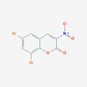 molecular formula C9H3Br2NO4 B14400991 6,8-Dibromo-3-nitro-2H-1-benzopyran-2-one CAS No. 88184-81-0