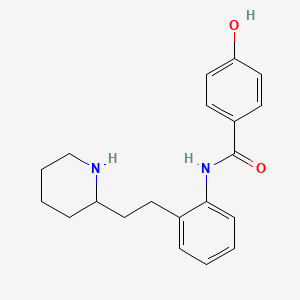 molecular formula C20H24N2O2 B14401036 Benzamide, 4-hydroxy-N-(2-(2-(2-piperidinyl)ethyl)phenyl)- CAS No. 87085-09-4