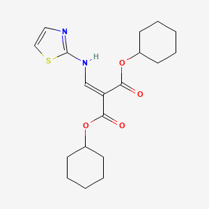 molecular formula C19H26N2O4S B14401058 Dicyclohexyl {[(1,3-thiazol-2-yl)amino]methylidene}propanedioate CAS No. 89587-60-0