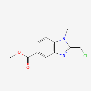 molecular formula C11H11ClN2O2 B1440108 methyl 2-(chloromethyl)-1-methyl-1H-1,3-benzodiazole-5-carboxylate CAS No. 1242267-88-4