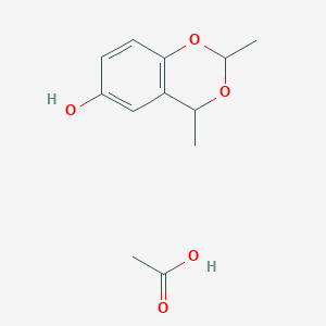 molecular formula C12H16O5 B14401122 acetic acid;2,4-dimethyl-4H-1,3-benzodioxin-6-ol CAS No. 87973-68-0
