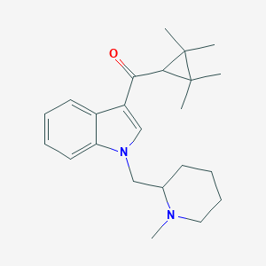 molecular formula C23H32N2O B144013 [1-[(1-Methylpiperidin-2-yl)methyl]indol-3-yl]-(2,2,3,3-tetramethylcyclopropyl)methanone CAS No. 895155-25-6