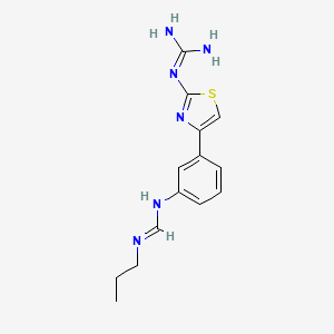 molecular formula C14H18N6S B14401378 N-(3-{2-[(Diaminomethylidene)amino]-1,3-thiazol-4-yl}phenyl)-N'-propylmethanimidamide CAS No. 88540-64-1