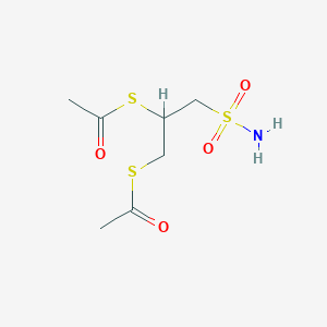 molecular formula C7H13NO4S3 B144014 2,3-Bis(acetylthio)propanesulfonamide CAS No. 130369-73-2