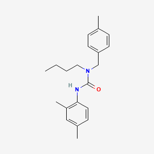 molecular formula C21H28N2O B14401449 N-Butyl-N'-(2,4-dimethylphenyl)-N-[(4-methylphenyl)methyl]urea CAS No. 88451-24-5