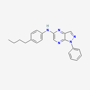molecular formula C21H21N5 B14401520 N-(4-Butylphenyl)-1-phenyl-1H-pyrazolo[3,4-b]pyrazin-5-amine CAS No. 87594-95-4