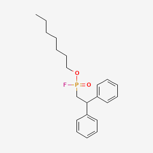 molecular formula C21H28FO2P B14401531 Phosphonofluoridic acid, (2,2-diphenylethyl)-, heptyl ester CAS No. 88344-31-4