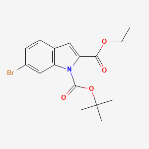 molecular formula C16H18BrNO4 B1440154 1-(tert-Butyl) 2-ethyl 6-bromo-1H-indole-1,2-dicarboxylate CAS No. 939045-17-7