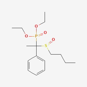 molecular formula C16H27O4PS B14401601 Diethyl [1-(butane-1-sulfinyl)-1-phenylethyl]phosphonate CAS No. 87763-28-8