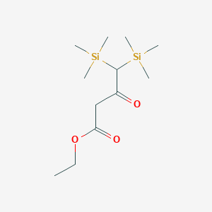 molecular formula C12H26O3Si2 B14401608 Ethyl 3-oxo-4,4-bis(trimethylsilyl)butanoate CAS No. 87696-70-6