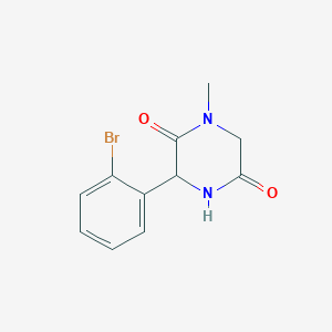 molecular formula C11H11BrN2O2 B1440161 3-(2-Bromophenyl)-1-methylpiperazine-2,5-dione CAS No. 1214046-53-3